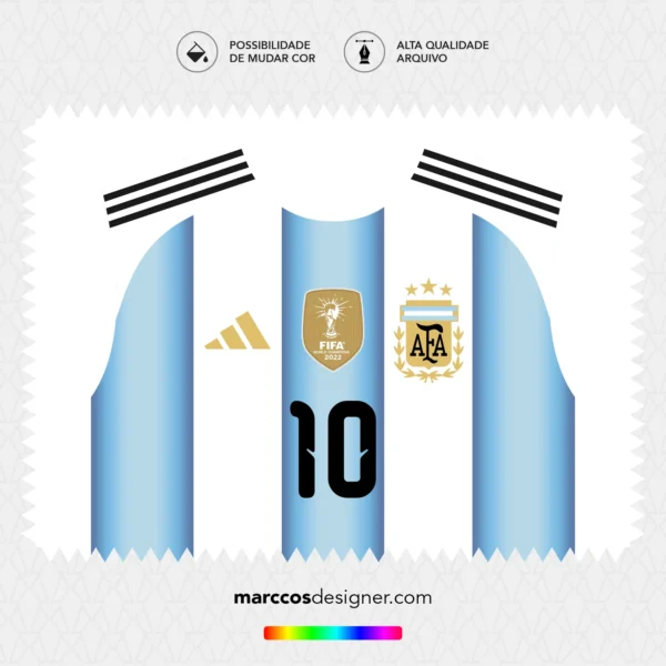 Arte Vetor Camisa Argentina Titular 2026.2027