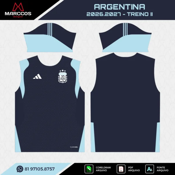 Arte Vetor Camisa Argentina Treino 2026.2027 (cópia) Arte Vetor Camisa Argentina Treino 2026.2027 (cópia)