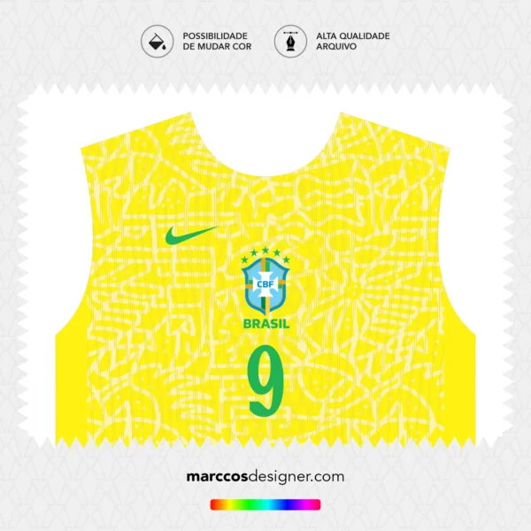 Arte Vetor Camisa Brasil Titular 2024.2025