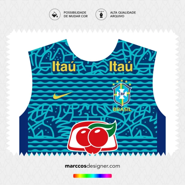 Arte Vetor Camisa Brasil Pré-Jogo 2024.2025