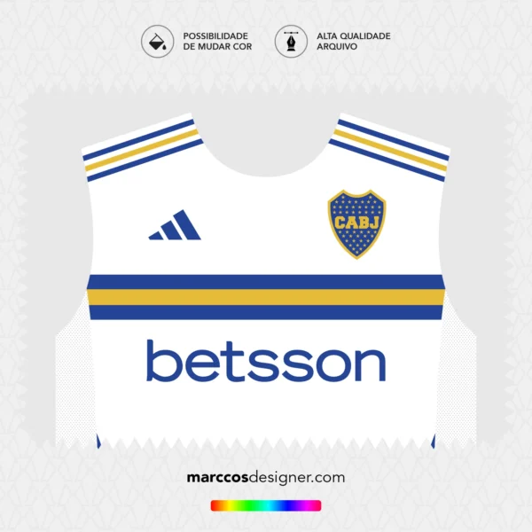 Arte Vetor Camisa Boca Juniors 2024.2025