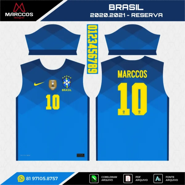Arte Vetor Camisa Brasil Reserva 2020.2021 Arte Vetor Camisa Brasil Reserva 2020.2021