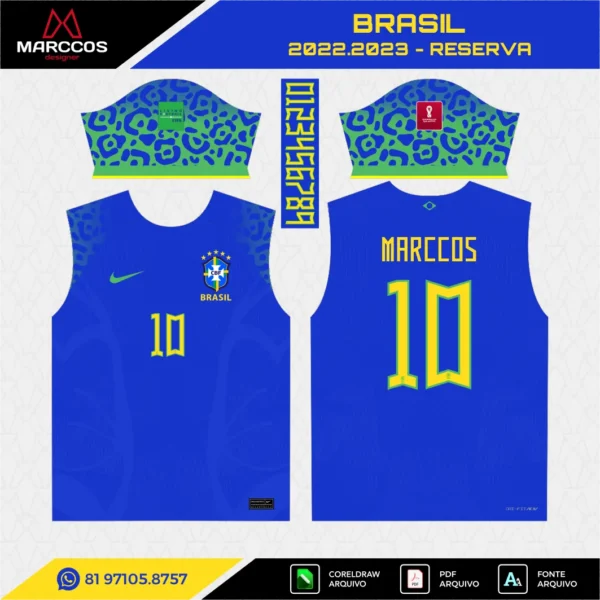 Arte Vetor Camisa Brasil Reserva 2022.2023 Arte Vetor Camisa Brasil Reserva 2022.2023