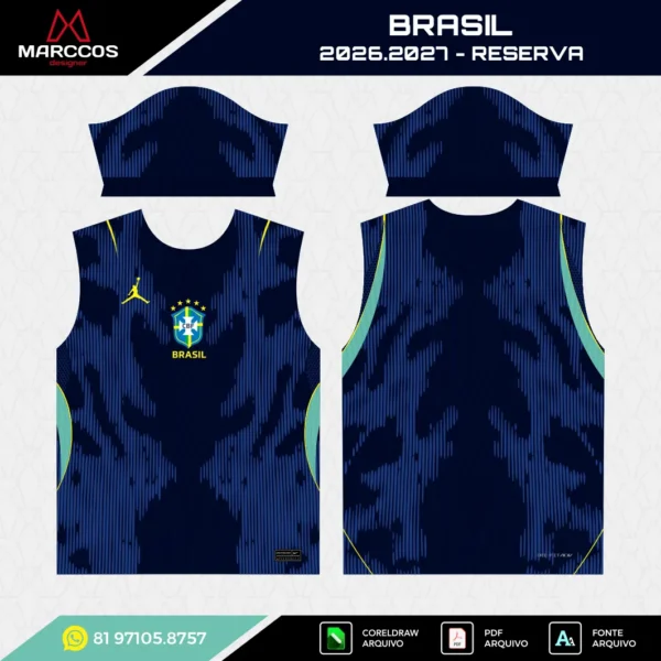 Arte Vetor Camisa Brasil Reserva 2026.2027 Arte Vetor Camisa Brasil Reserva 2026.2027
