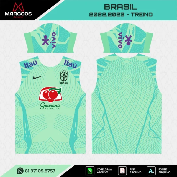 Arte Vetor Camisa Brasil Treino 2022.2023 Arte Vetor Camisa Brasil Treino 2022.2023