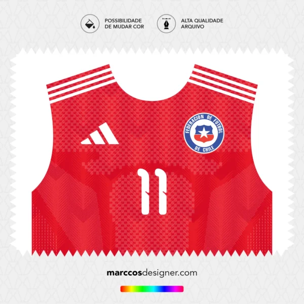 Arte Vetor Camisa Chile Titular 2026.2027