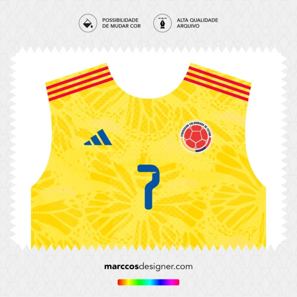 Arte Vetor Camisa Colômbia Titular 2026.2027