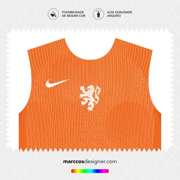Arte Vetor Camisa Holanda Feminina Titular 2025.2026