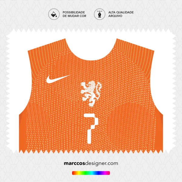 Arte Vetor Camisa Holanda Feminina Titular 2025.2026 Arte Vetor Camisa Holanda Feminina Titular 2025.2026