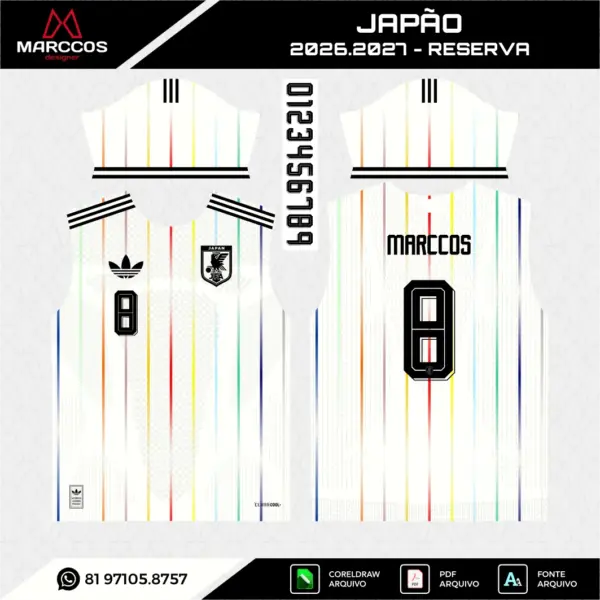 Arte Vetor Camisa Japão Reserva 2026.2027