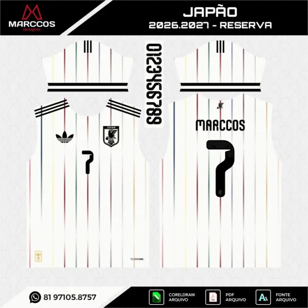 Arte Vetor Camisa Japão Reserva 2026.2027 Arte Vetor Camisa Japão Reserva 2026.2027
