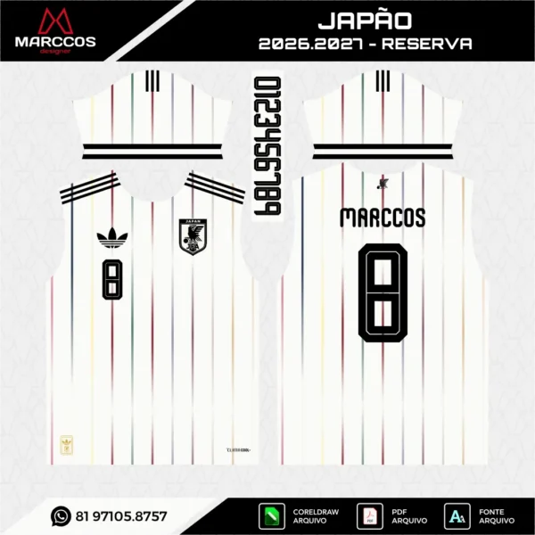 Arte Vetor Camisa Japão Reserva 2026.2027 Arte Vetor Camisa Japão Reserva 2026.2027