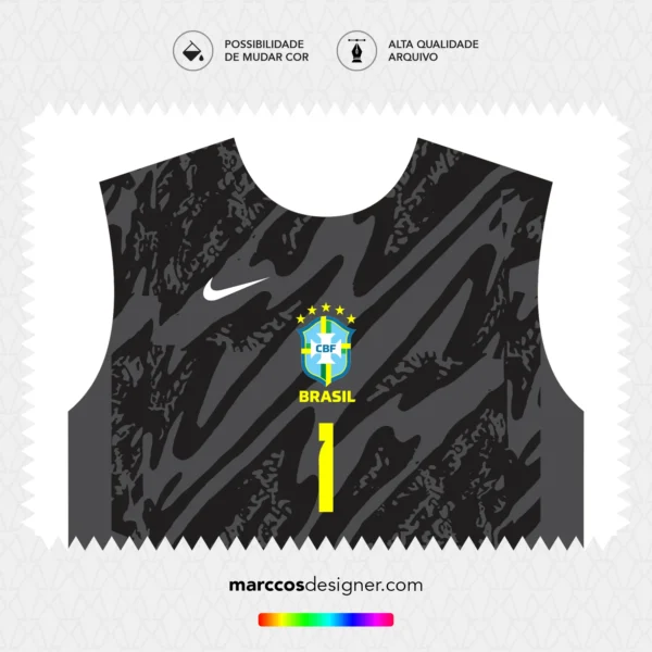 Arte Vetor Camisa Brasil Goleiro 2024.2025
