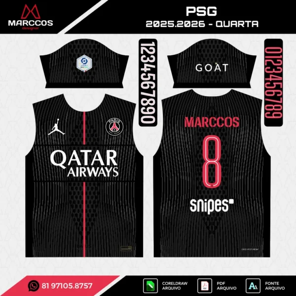 Arte Vetor Quarta Camisa PSG 2025.2026 Arte Vetor Quarta Camisa PSG 2025.2026