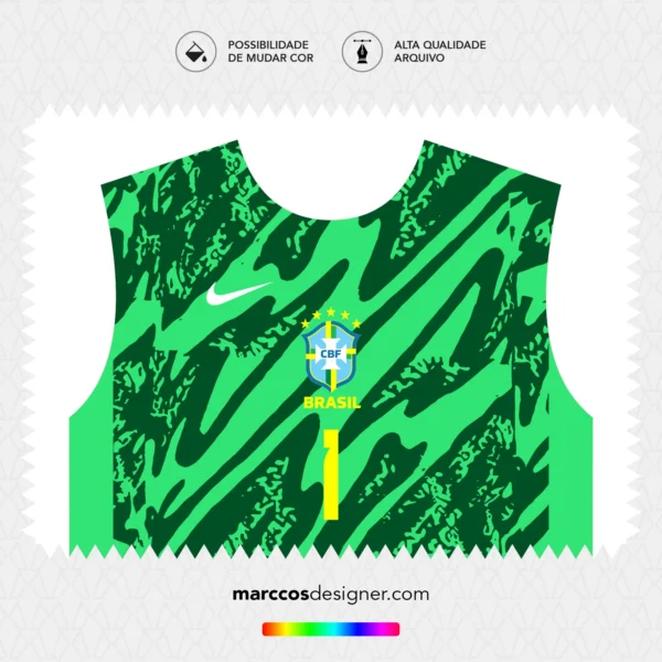 Arte Vetor Camisa Brasil Goleiro 2024.2025