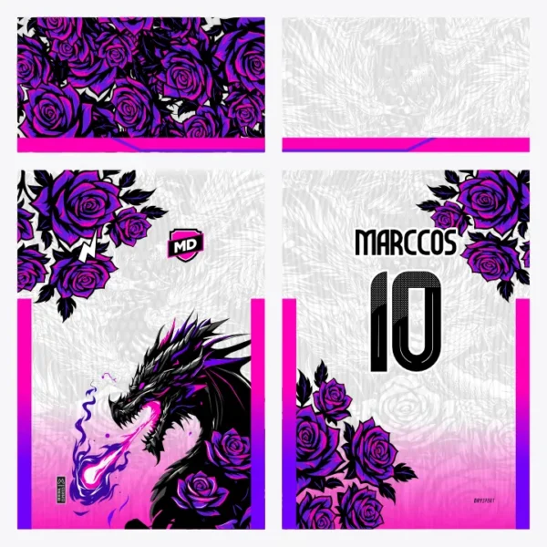 Arte Camisa Interclasse Dragão Florido - 0379