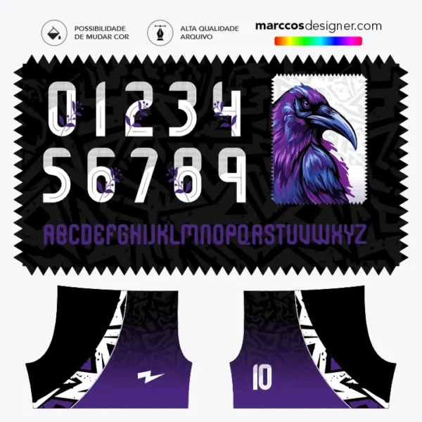 Arte Camisa Interclasse Corvo Raven - 0381 Arte Camisa Interclasse Corvo Raven - 0381