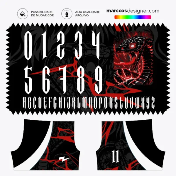 Arte Camisa Interclasse Cobra Raios - 0382 Arte Camisa Interclasse Cobra Raios - 0382