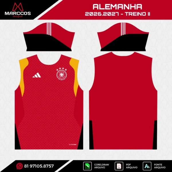 Arte Vetor Camisa Alemanha Treino 2026.2027 Arte Vetor Camisa Alemanha Treino 2026.2027