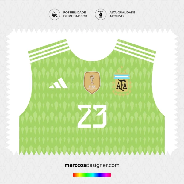 Arte Vetor Camisa Argentina Goleiro 2022.2023