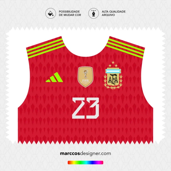 Arte Vetor Camisa Argentina Goleiro 2022.2023