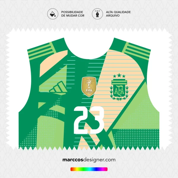 Arte Vetor Camisa Argentina Goleiro III 2024.2025