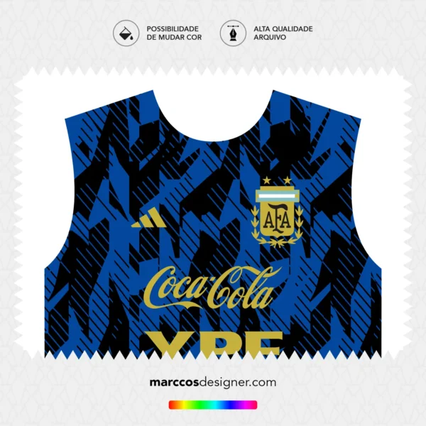 Arte Vetor Camisa Argentina Pré-Jogo 2022.2023