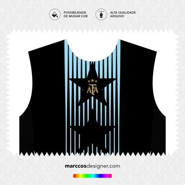 Arte Vetor Camisa Argentina Pré-Jogo 2024.2025
