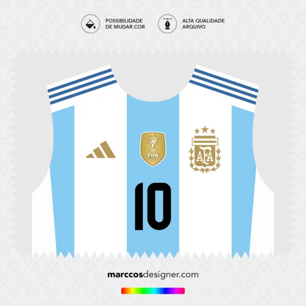 Arte Vetor Camisa Argentina Titular 2024.2025