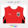 Arte Vetor Camisa Áustria Titular 2026.2027 Arte Vetor Camisa Áustria Titular 2026.2027