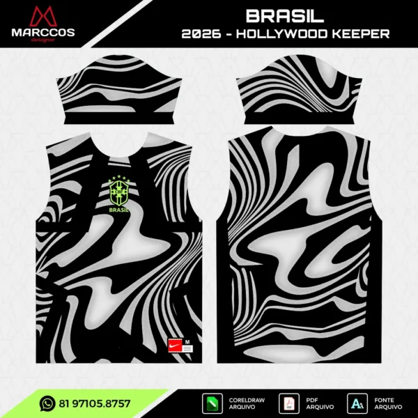 Arte Vetor Camisa Brasil Goleiro Hollywood Keeper 2026