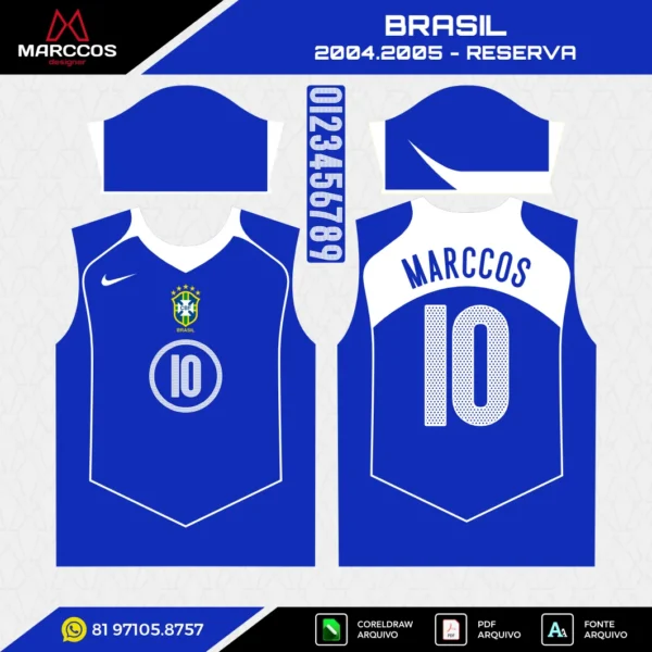 Arte Vetor Camisa Brasil Reserva 2004.2005 Arte Vetor Camisa Brasil Reserva 2004.2005
