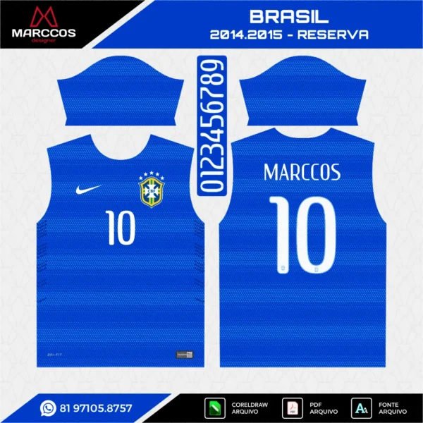 Arte Vetor Camisa Brasil Reserva 2014.2015