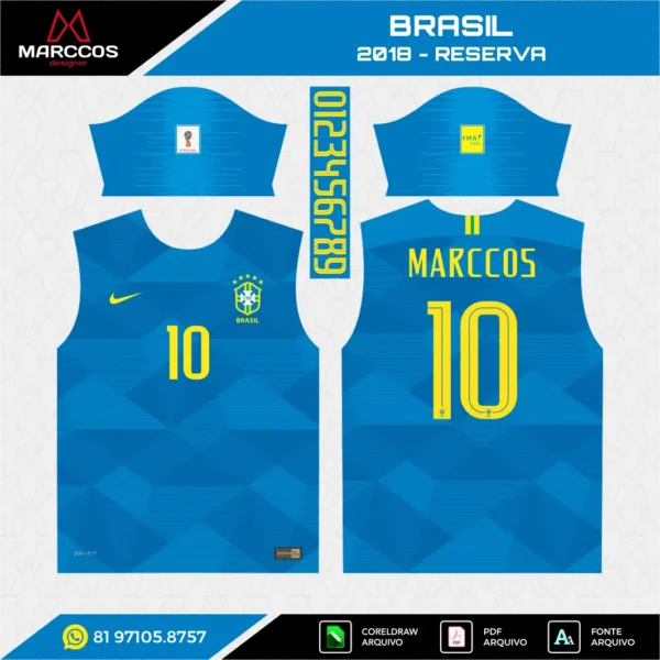 Arte Vetor Camisa Brasil Reserva 2018