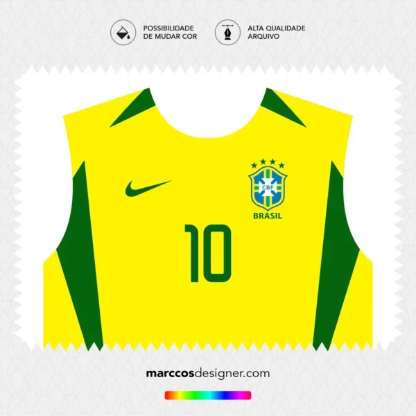 Arte Vetor Camisa Brasil Titular 2002