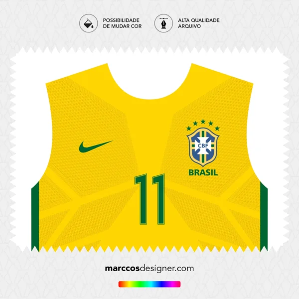 Arte Vetor Camisa Brasil Titular 2016.2017