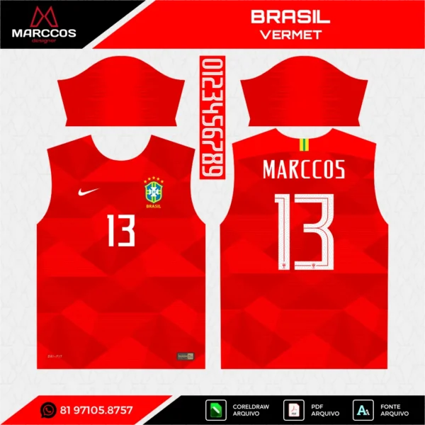 Arte Vetor Camisa Brasil Vermet