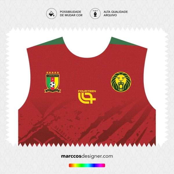 Arte Vetor Camisa Camarões Reserva 2026.2027