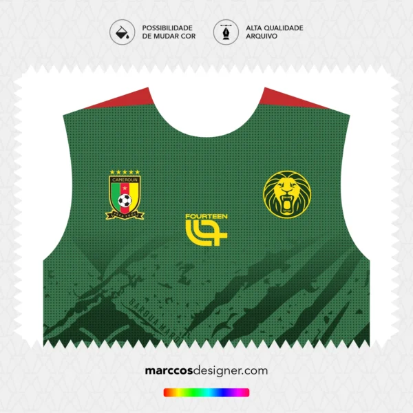 Arte Vetor Camisa Camarões Titular 2026.2027