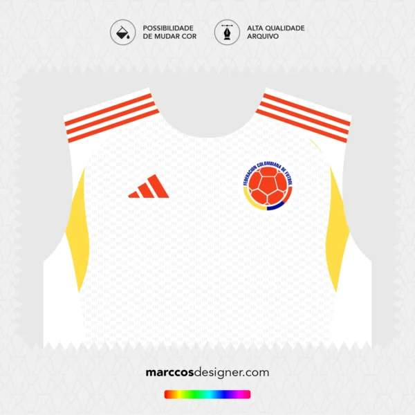 Arte Vetor Camisa Colômbia Treino 2026.2027