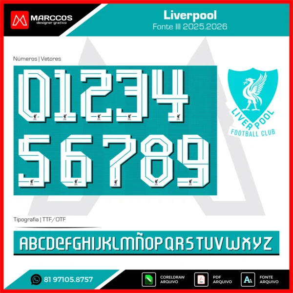 Fonte Liverpool 2025.2026 Fonte Liverpool 2025.2026