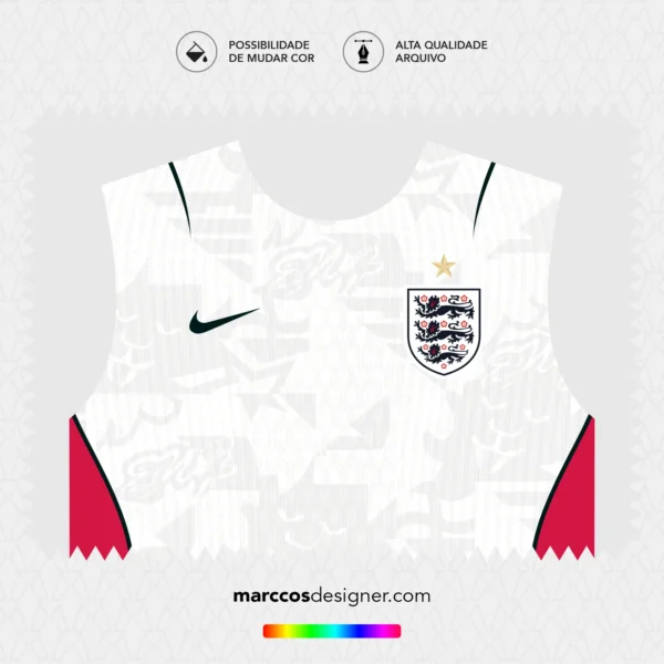 Arte Vetor Camisa Inglaterra Titular 2026.2027