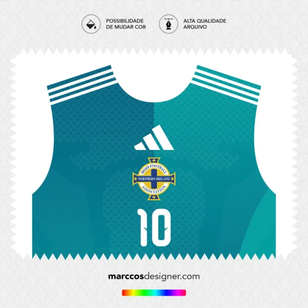 Arte Vetor Camisa Irlanda do Norte Titular 2026.2027