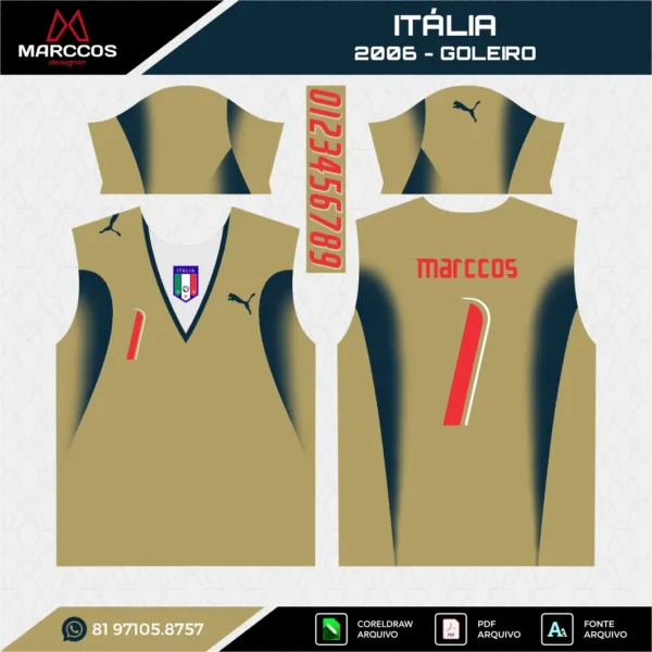 Arte Camisa Itália Goleiro 2006 Arte Camisa Itália Goleiro 2006