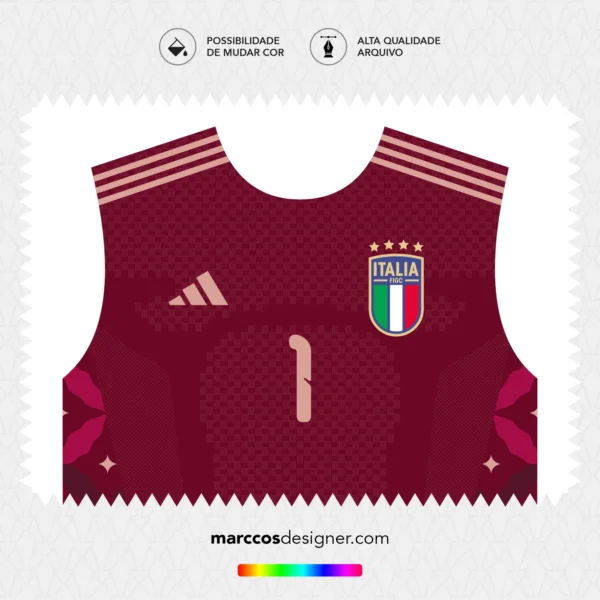 Arte Vetor Camisa Itália Goleiro 2026.2027