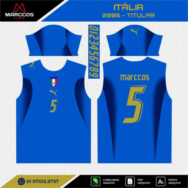 Arte Camisa Itália Titular 2006 Arte Camisa Itália Titular 2006