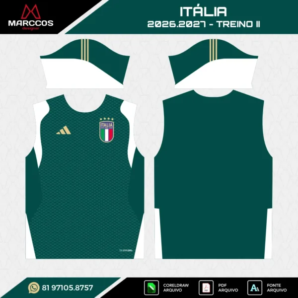 Arte Vetor Camisa Itália Treino 2026.2027 Arte Vetor Camisa Itália Treino 2026.2027