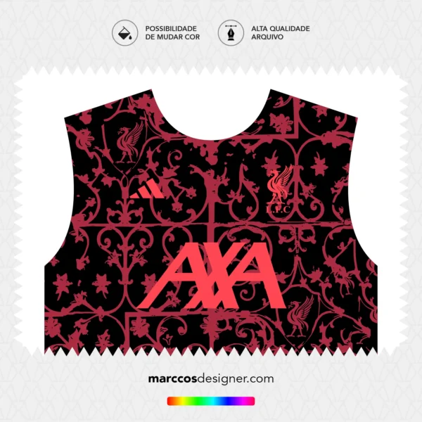 Arte Vetor Camisa Liverpool Pré-Jogo 2025.2026