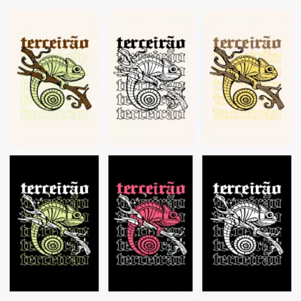 Arte Vetor Camisa Terceirão Camaleão - MD074 Arte Vetor Camisa Terceirão Camaleão - MD074