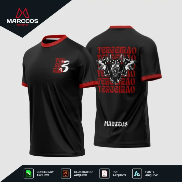 Arte Vetor Camisa Terceirão Cérbero - MD072 Arte Vetor Camisa Terceirão Cérbero - MD072